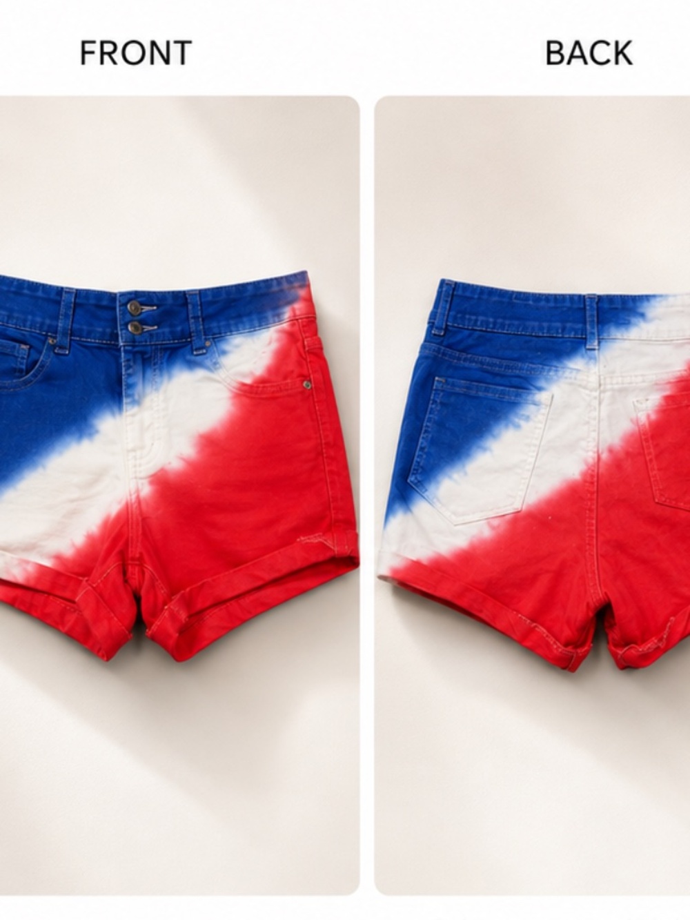 Red White & Blue Dip Dye Denim Shorts 🇺🇸⭐